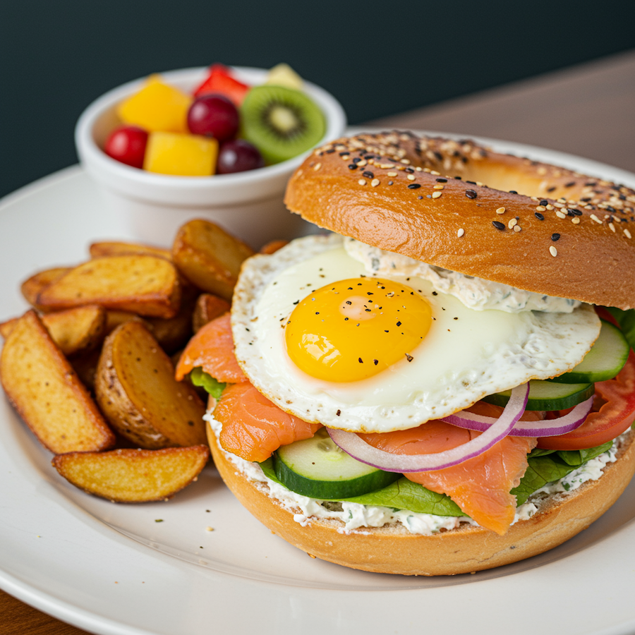 Smoked Salmon Bagel Sandwiches - Image 1
