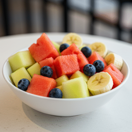 2 stack with fruit toppings